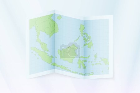 Ilustración de Brunei mapa, papel plegado con mapa Brunei. - Imagen libre de derechos