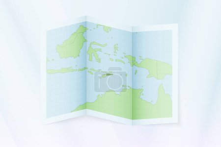 Illustration for East Timor map, folded paper with East Timor map. - Royalty Free Image