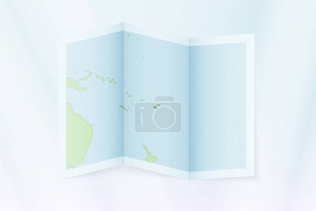 Illustration for Fiji map, folded paper with Fiji map. - Royalty Free Image