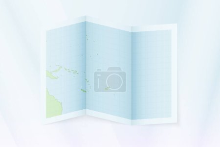 Illustration for Tuvalu map, folded paper with Tuvalu map. - Royalty Free Image