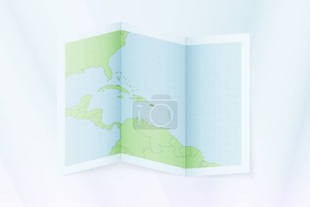 Illustration for Puerto Rico map, folded paper with Puerto Rico map. - Royalty Free Image