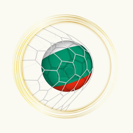 Illustration for Bulgaria scoring goal, abstract football symbol with illustration of Bulgaria ball in soccer net. - Royalty Free Image