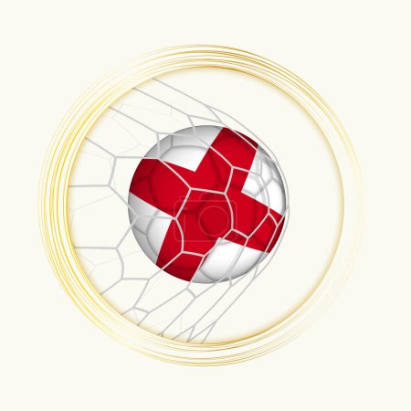 Alabama scoring goal, abstract football symbol with illustration of Alabama ball in soccer net.