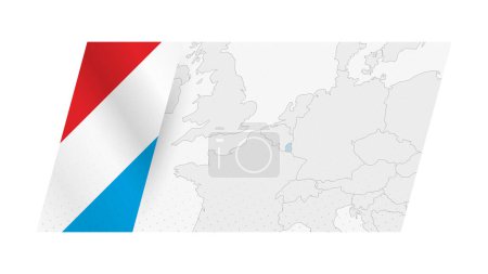 Luxemburgo mapa en estilo moderno con la bandera de Luxemburgo en el lado izquierdo.