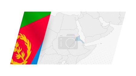 Illustration for Eritrea map in modern style with flag of Eritrea on left side. - Royalty Free Image