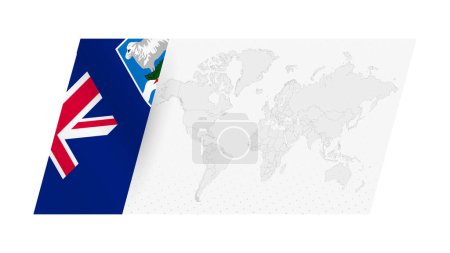 Carte du monde dans un style moderne avec drapeau des îles Falkland sur le côté gauche.