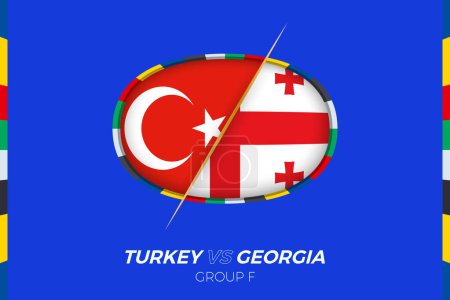 Türkei gegen Georgien Fußballspiel-Ikone für die EM 2024, gegen Ikone in der Gruppenphase.