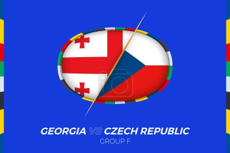 Georgien gegen Tschechien Fußballspiel-Ikone für die EM 2024, gegen Ikone in der Gruppenphase.