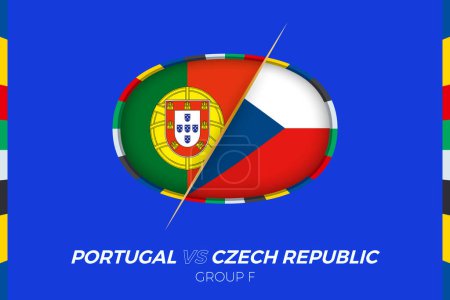 Portugal gegen Tschechien Fußballspiel-Ikone für die EM 2024, gegen Ikone in der Gruppenphase.