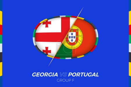 Georgien gegen Portugal Fußballspiel-Ikone für die EM 2024, gegen Ikone in der Gruppenphase.