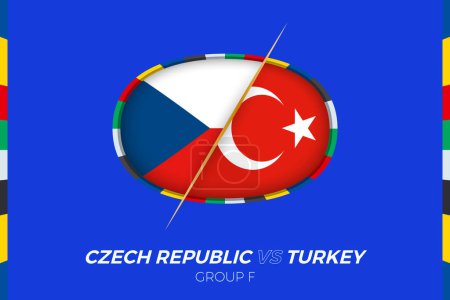 Tschechische Republik gegen Türkei Fußballspiel-Ikone für das europäische Fußballturnier 2024, gegen Ikone in der Gruppenphase.