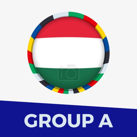 Hungary flag stylized for European football tournament 2024.