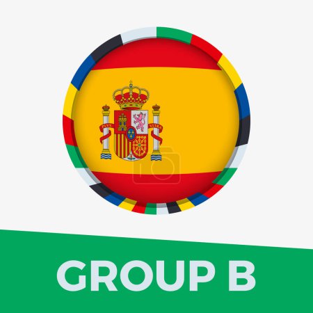 Ilustración de Bandera de España estilizada para el torneo europeo de fútbol 2024. - Imagen libre de derechos