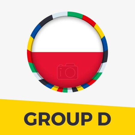 Drapeau de la Pologne stylisé pour le tournoi de football européen 2024.