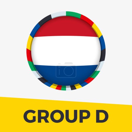 Netherlands flag stylized for European football tournament 2024.