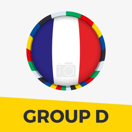 Frankreich-Fahne stilisiert für Fußball-EM 2024.