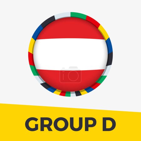 Ilustración de Bandera de Austria estilizada para el torneo de fútbol europeo 2024. - Imagen libre de derechos