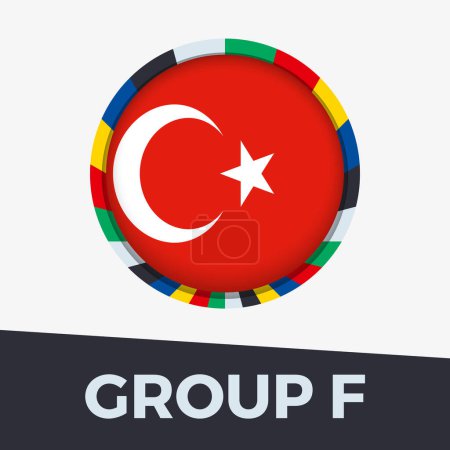 Türkei-Fahne stilisiert für Fußball-EM 2024.