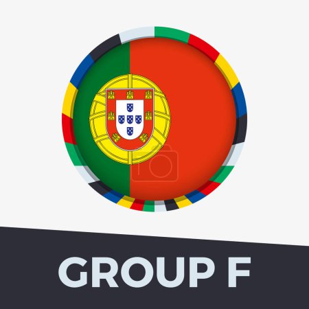 Portugal-Fahne stilisiert für Fußball-EM 2024.