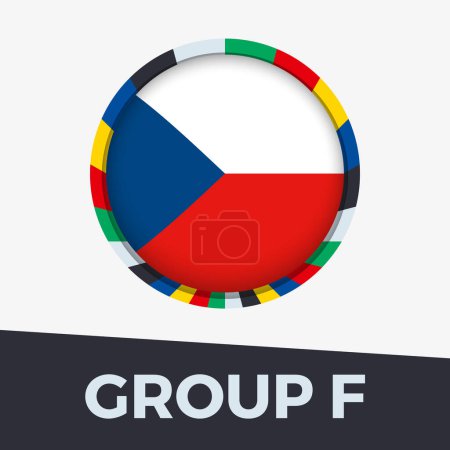 Czech Republic flag stylized for European football tournament 2024.