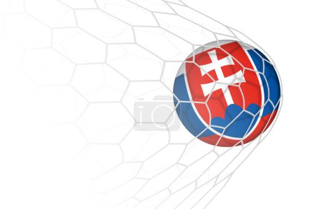 Ilustración de Eslovaquia bandera pelota de fútbol en red. - Imagen libre de derechos