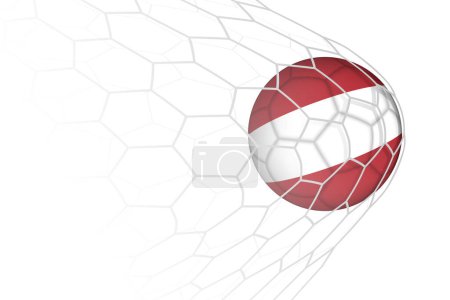Illustration for Latvia flag soccer ball in net. - Royalty Free Image