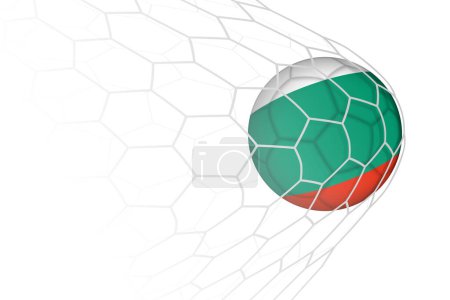 Téléchargez les illustrations : Bulgarie drapeau ballon de football dans le filet. - en licence libre de droit
