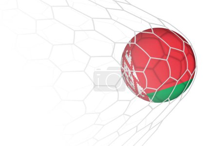 Belarus flag soccer ball in net.