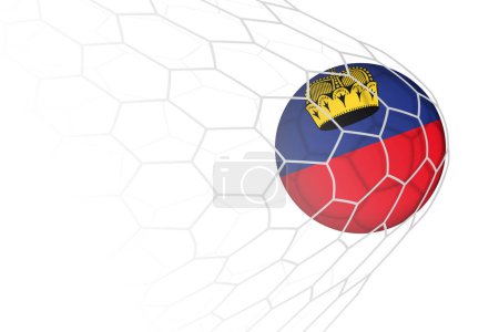 Liechtenstein drapeau ballon de football dans le filet.