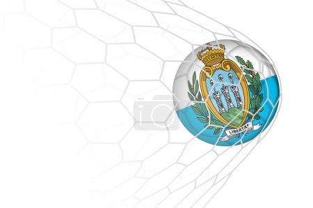 San Marino flag soccer ball in net.