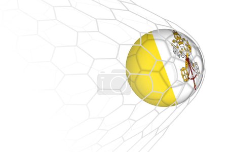Vatican City flag soccer ball in net.