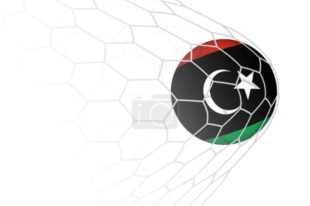 Libya flag soccer ball in net.