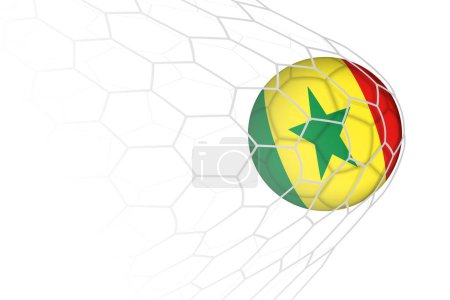 Senegal flag soccer ball in net.