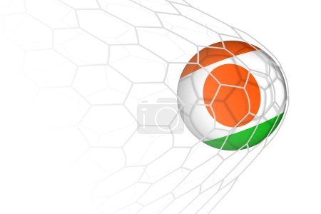 Niger flag soccer ball in net.