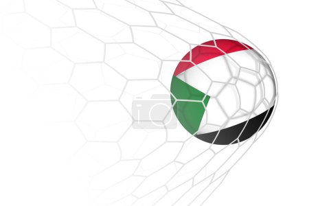 Sudan flag soccer ball in net.