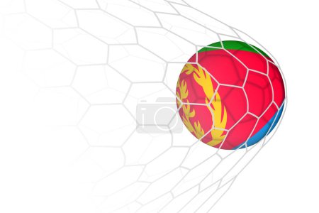 Illustration for Eritrea flag soccer ball in net. - Royalty Free Image