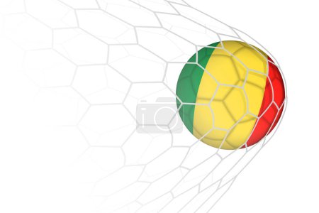 Congo flag soccer ball in net.