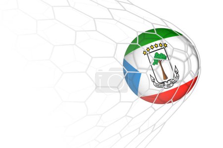 Äquatorialguinea flaggt Fußball im Netz.