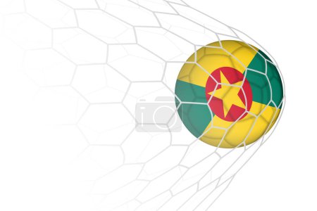 Illustration for Grenada flag soccer ball in net. - Royalty Free Image