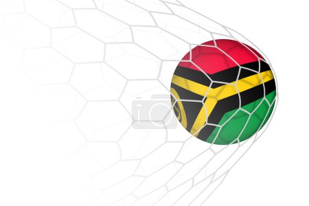 Bandera de Vanuatu pelota de fútbol en red.