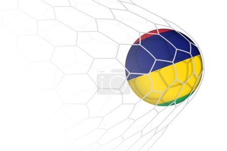 Ilustración de Mauricio bandera pelota de fútbol en red. - Imagen libre de derechos