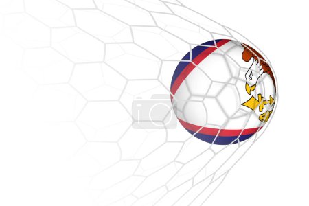 Ilustración de Bandera de Samoa Americana pelota de fútbol en red. - Imagen libre de derechos