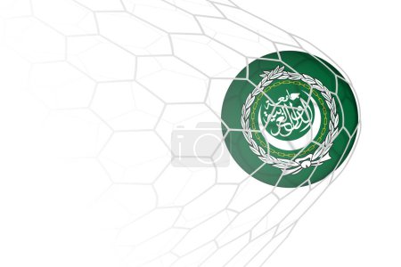 Ligue arabe drapeau ballon de football dans le filet.