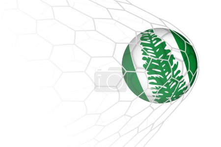 Norfolk Island flag soccer ball in net.