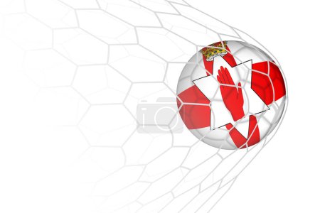 Illustration for Northern Ireland flag soccer ball in net. - Royalty Free Image