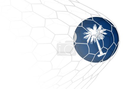 Ilustración de Bola de fútbol bandera de Carolina del Sur en red. - Imagen libre de derechos