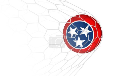 Tennessee flag soccer ball in net.