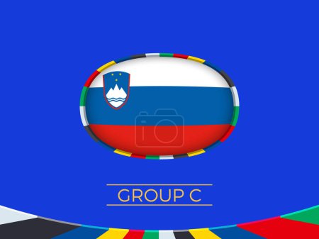 Téléchargez les illustrations : Drapeau Slovénie pour 2024 Tournoi d'Europe de football, signe de l'équipe nationale. - en licence libre de droit