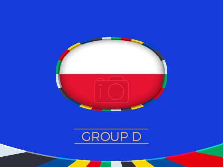 Bandera de Polonia para el torneo de fútbol europeo 2024, signo de la selección nacional.