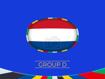 Niederländische Flagge für Fußball-EM 2024, Nationalmannschaftsunterschrift.